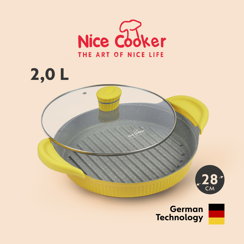 Гриль-сотейник Nice Cooker SHELL Series 28 см SEL-62728 (YL)
